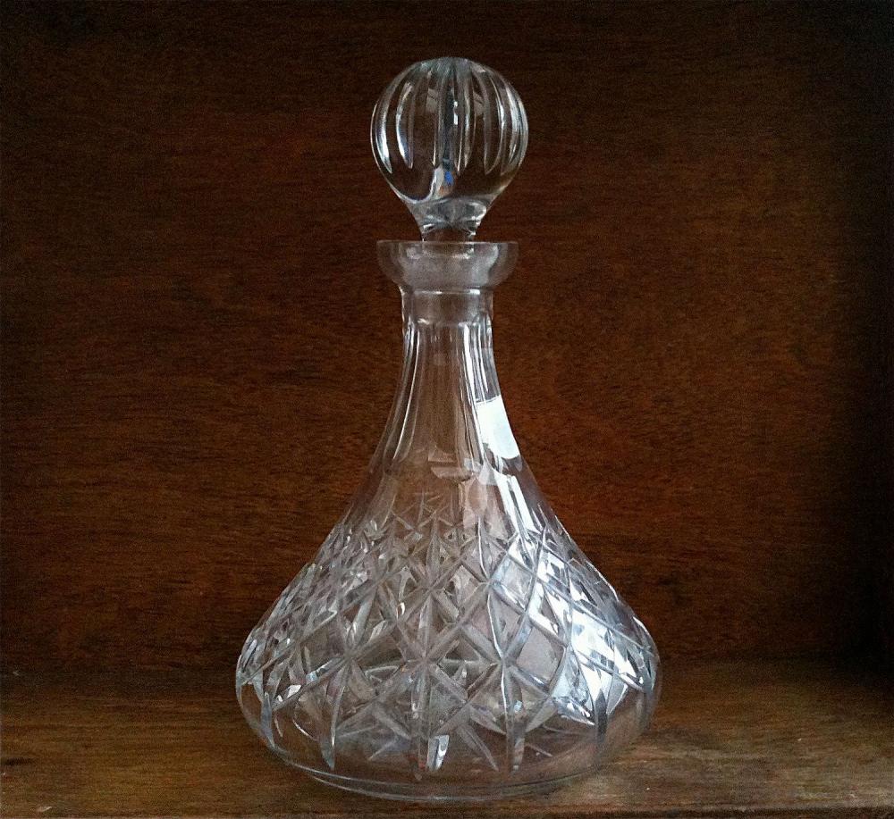 Vintage English Crystal Glass Decanter Large And Heavy On Luulla